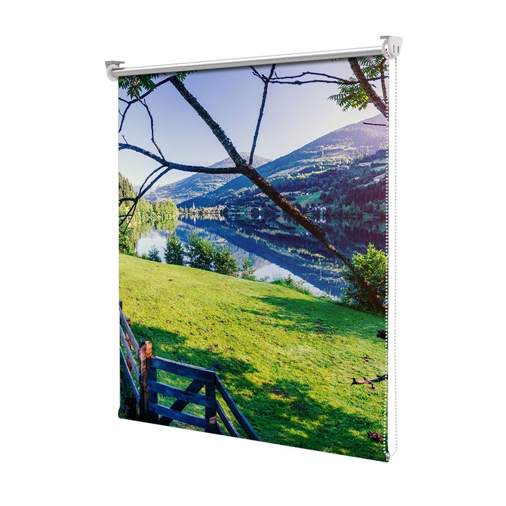 Roleta Art Shade tip Jaluzea cu Rulou si sistem inclus, Art Star, Lac la munte in Italia, Decoratiuni, Latime 45 cm x Inaltime 130 cm