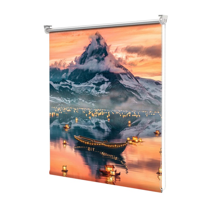 Roleta Art Shade tip Jaluzea cu Rulou si sistem inclus, Art Star, Magie pe apa, Decoratiuni, Latime 80 cm x Inaltime 130 cm