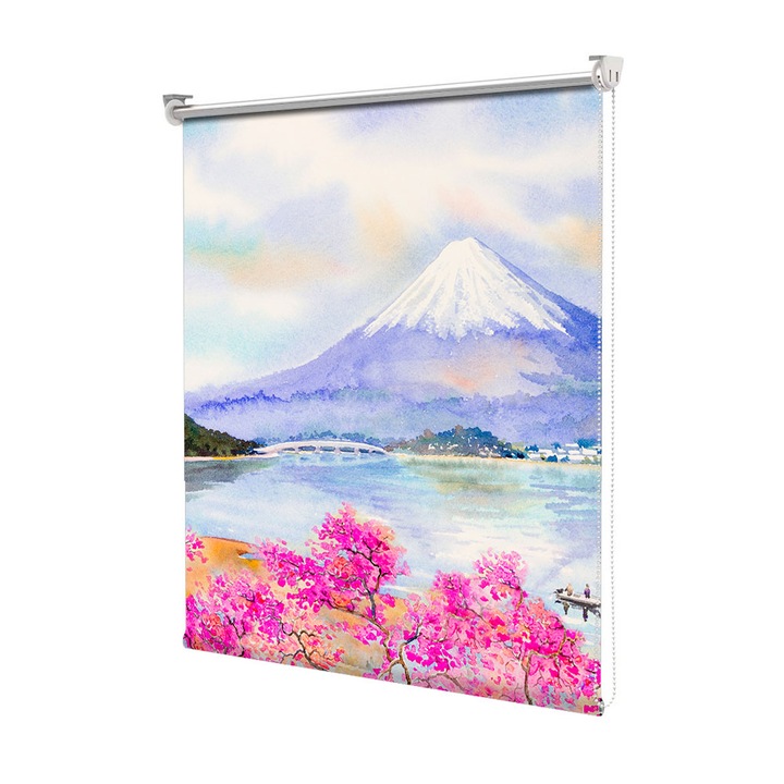 Roleta Art Shade tip Jaluzea cu Rulou si sistem inclus, Art Star, Flori roz de cires, Decoratiuni, Latime 45 cm x Inaltime 130 cm