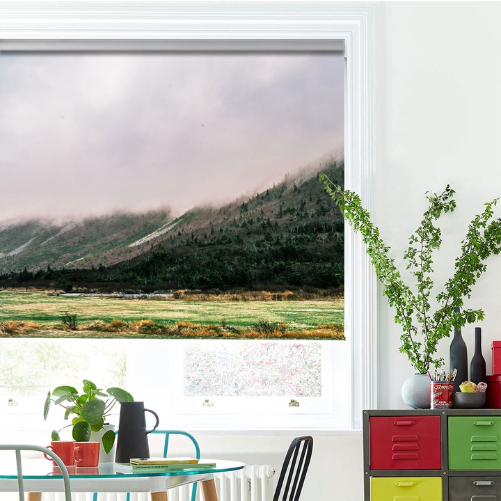 Roleta Art Shade tip Jaluzea cu Rulou si sistem inclus, Art Star, Munte acoperit de ceata, Decoratiuni, Latime 170 cm x Inaltime 130 cm