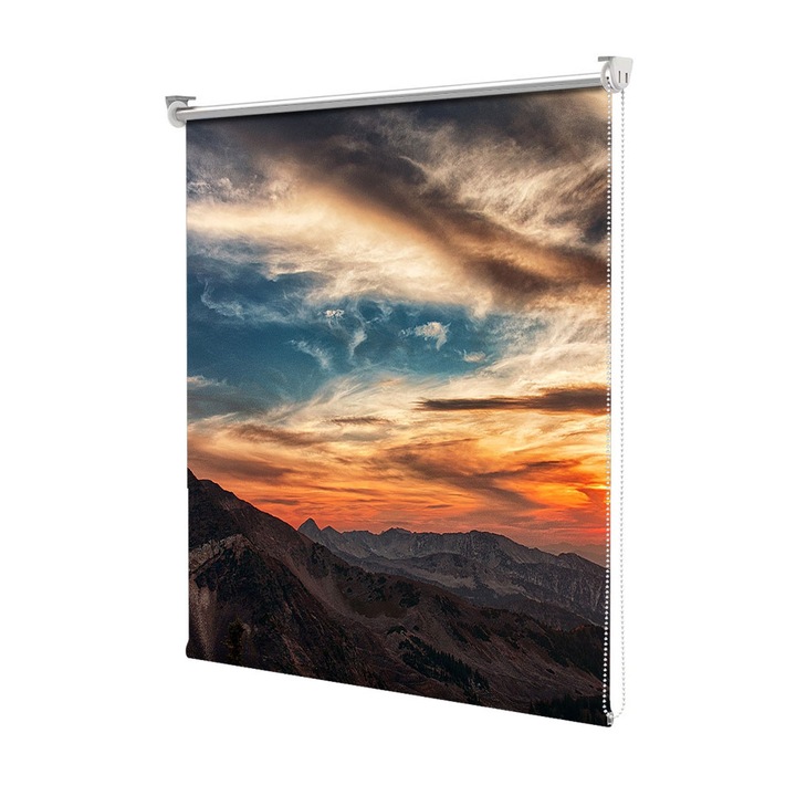 Roleta Art Shade tip Jaluzea cu Rulou si sistem inclus, Art Star, Rasarit montan, Decoratiuni, Latime 45 cm x Inaltime 130 cm