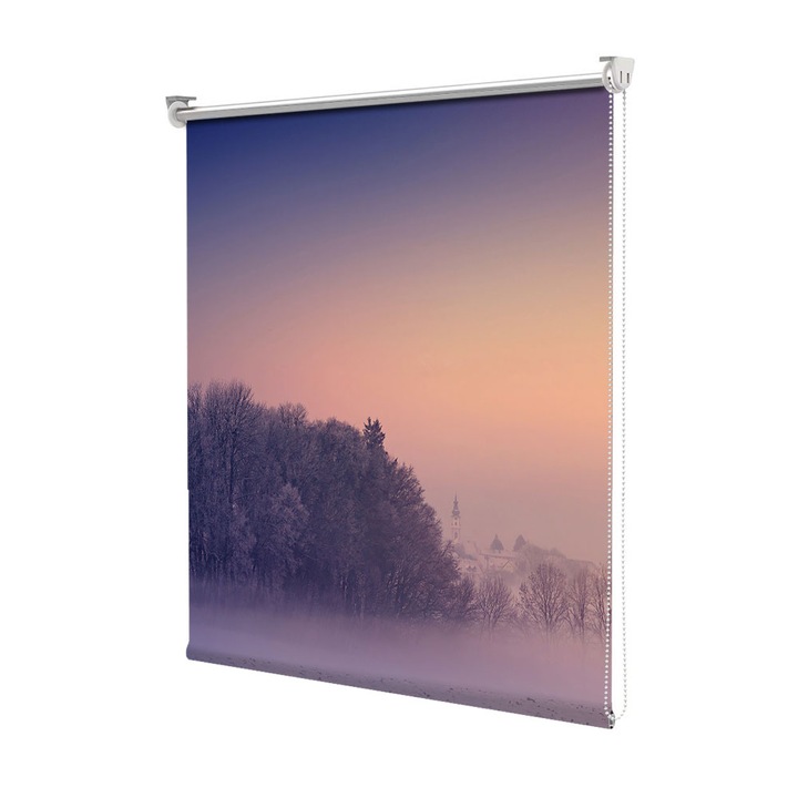 Roleta Art Shade tip Jaluzea cu Rulou si sistem inclus, Art Star, Seara violet, Decoratiuni, Latime 55 cm x Inaltime 130 cm