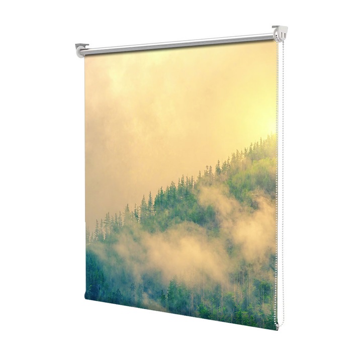 Roleta Art Shade tip Jaluzea cu Rulou si sistem inclus, Art Star, Conifere in ceata, Decoratiuni, Latime 60 cm x Inaltime 250 cm