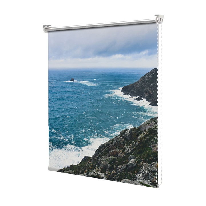 Roleta Art Shade tip Jaluzea cu Rulou si sistem inclus, Art Star, Ocean estompat, Decoratiuni, Latime 45 cm x Inaltime 130 cm