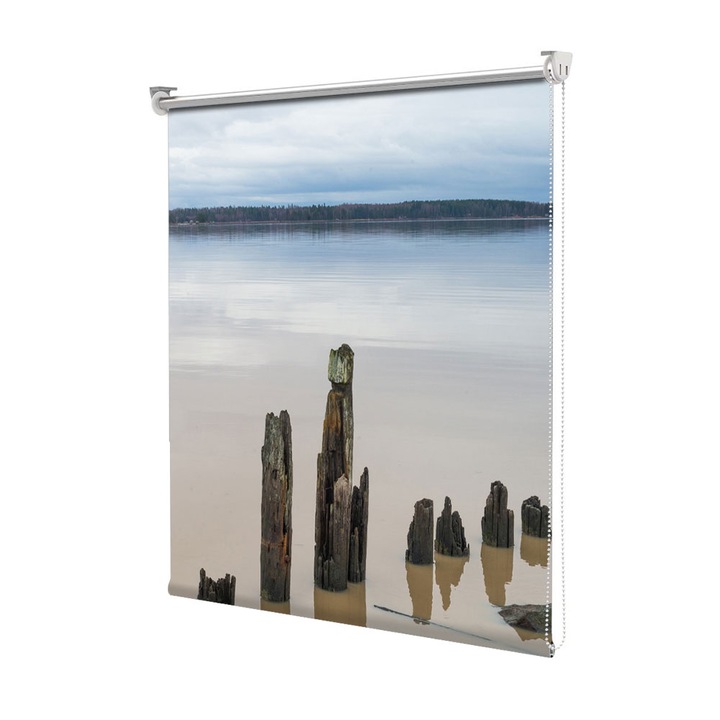 Roleta Art Shade tip Jaluzea cu Rulou si sistem inclus, Art Star, Apa limpede si nori, Decoratiuni, Latime 45 cm x Inaltime 130 cm