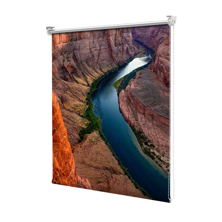 Roleta Art Shade tip Jaluzea cu Rulou si sistem inclus, Art Star, Parau sapand in stanci, Decoratiuni, Latime 70 cm x Inaltime 130 cm