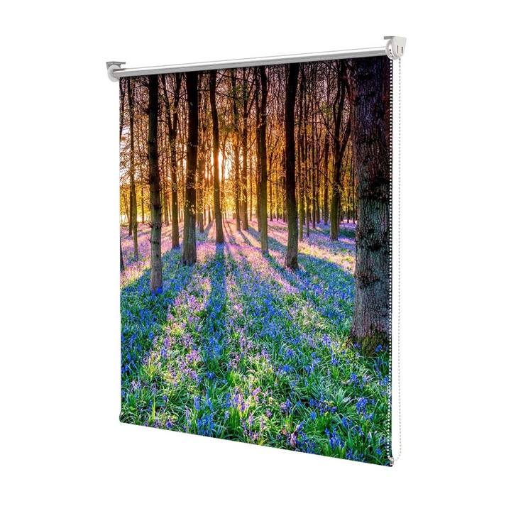 Roleta Art Shade tip Jaluzea cu Rulou si sistem inclus, Art Star, Padure inflorita, Decoratiuni, Latime 45 cm x Inaltime 130 cm
