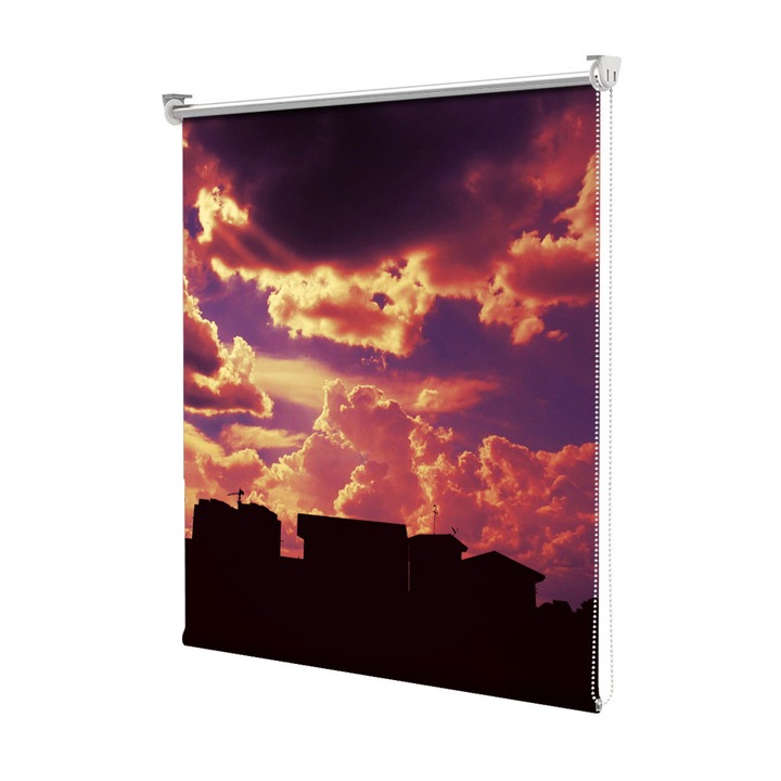 Roleta Art Shade tip Jaluzea cu Rulou si sistem inclus, Art Star, Nori in flacari, Decoratiuni, Latime 70 cm x Inaltime 130 cm