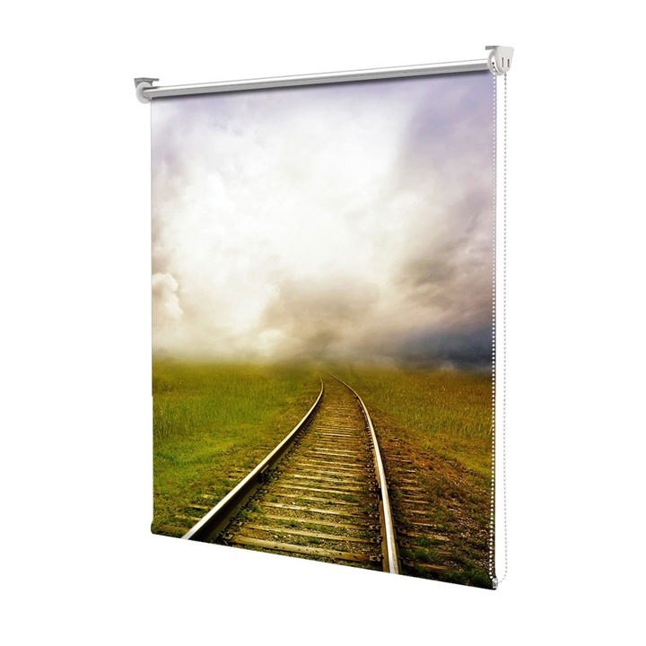 Roleta Art Shade tip Jaluzea cu Rulou si sistem inclus, Art Star, Drum necunoscut, Decoratiuni, Latime 45 cm x Inaltime 130 cm
