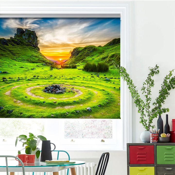 Roleta Art Shade tip Jaluzea cu Rulou si sistem inclus, Art Star, Loc de poveste, Decoratiuni, Latime 80 cm x Inaltime 130 cm