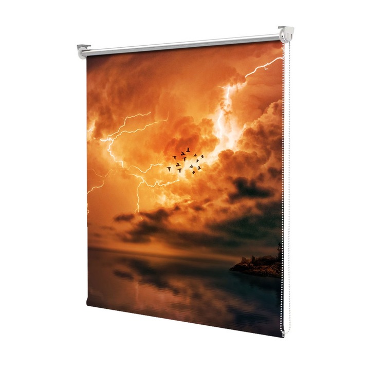 Roleta Art Shade tip Jaluzea cu Rulou si sistem inclus, Art Star, Pasari in aventura, Decoratiuni, Latime 45 cm x Inaltime 130 cm