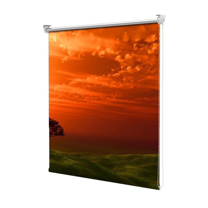 Roleta Art Shade tip Jaluzea cu Rulou si sistem inclus, Art Star, Arbore sub cerul rosu, Decoratiuni, Latime 50 cm x Inaltime 250 cm
