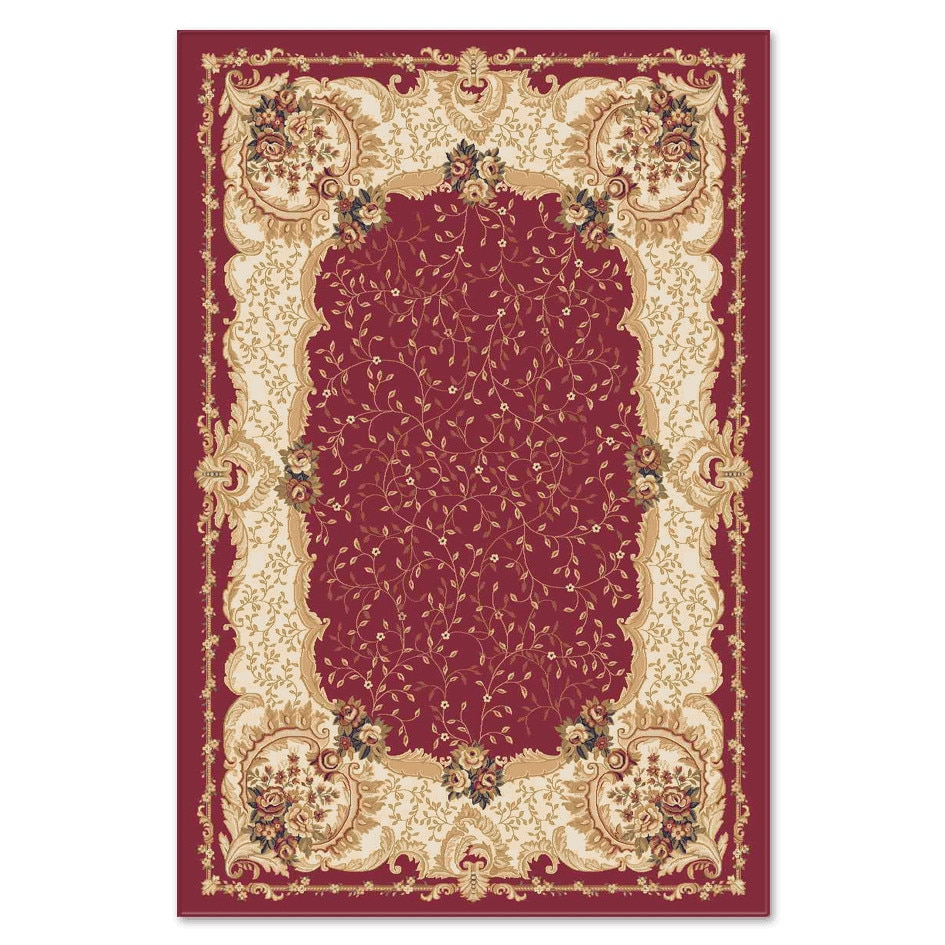 Covor sintetic Atlas 3024-1-41355 , 80x150cm, Bordeaux / Bej, Model clasic floral