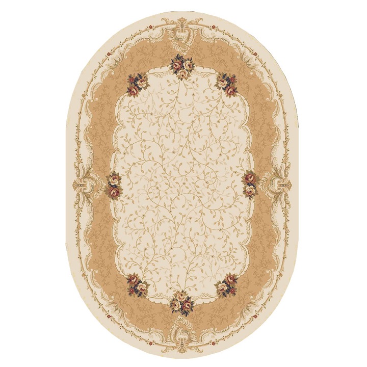 Szintetikus szőnyeg Atlas 3024 -2-41333, 160x230cm, Bézs, Klasszikus virágmintás