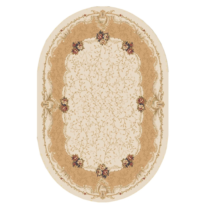 Atlas szőnyeg 3024-2-41333, 120 x 170 cm, Bézs, Klasszikus virágmintás