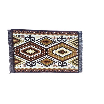 Covor premium tip traversa, model traditional cu romburi, 60 x 90 cm , Multicolor Covor premium tip traversa, model traditional cu romburi, 60 x 90 cm , Multicolor