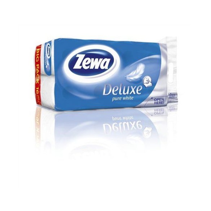 Toalettpapír, 3 rétegű, 16 tekercses, ZEWA "Deluxe, fehér