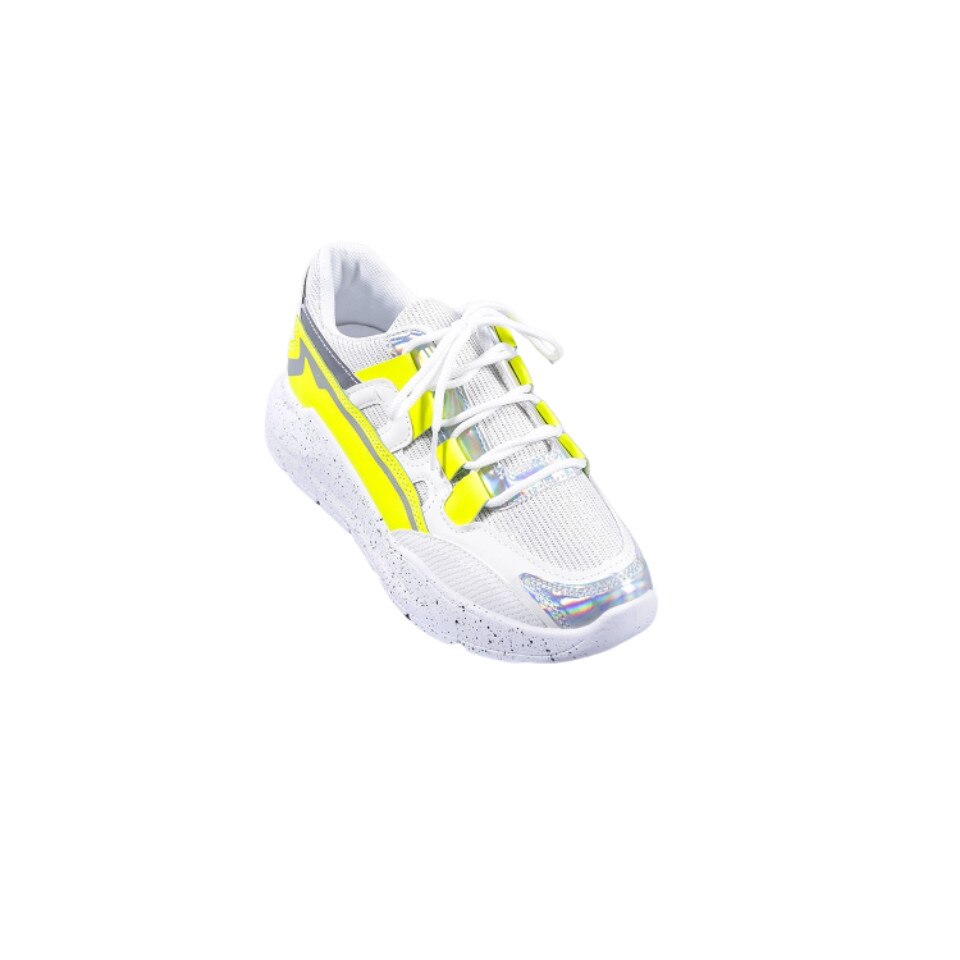 Pantofi sport dama Leila, M-PC-13, Alb/Galben