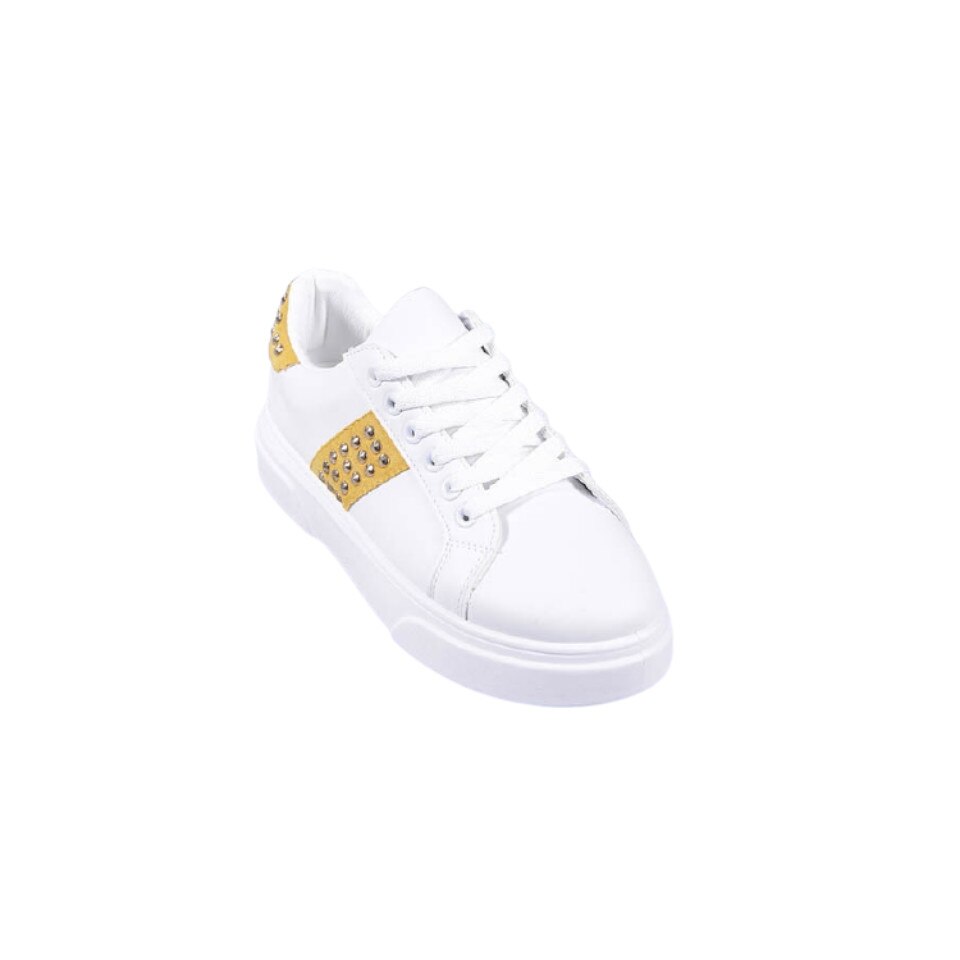 Pantofi sport dama Alexandrina, M-PC-37, Alb/Galben