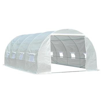 Sera Gradina Outsunny tip Tunel PE tevi Otel, Alba, 600x300x200cm Sera Gradina Outsunny tip Tunel PE tevi Otel, Alba, 600x300x200cm