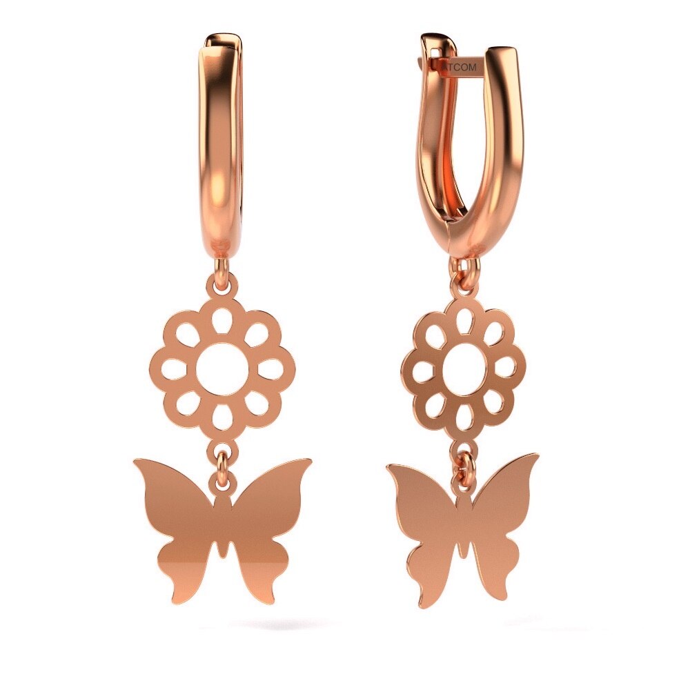 Cercei din aur roz model 01