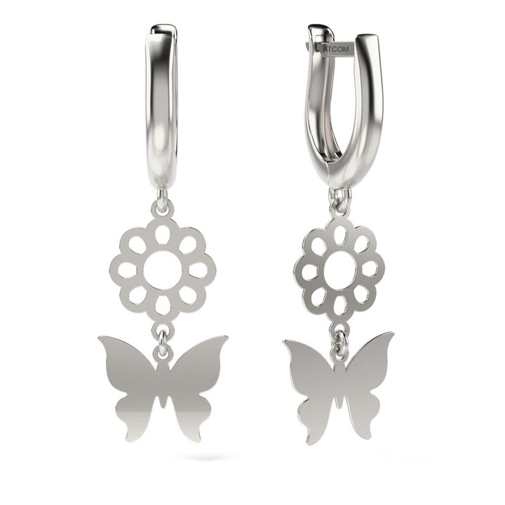 Обеци от бяло злато модел 01