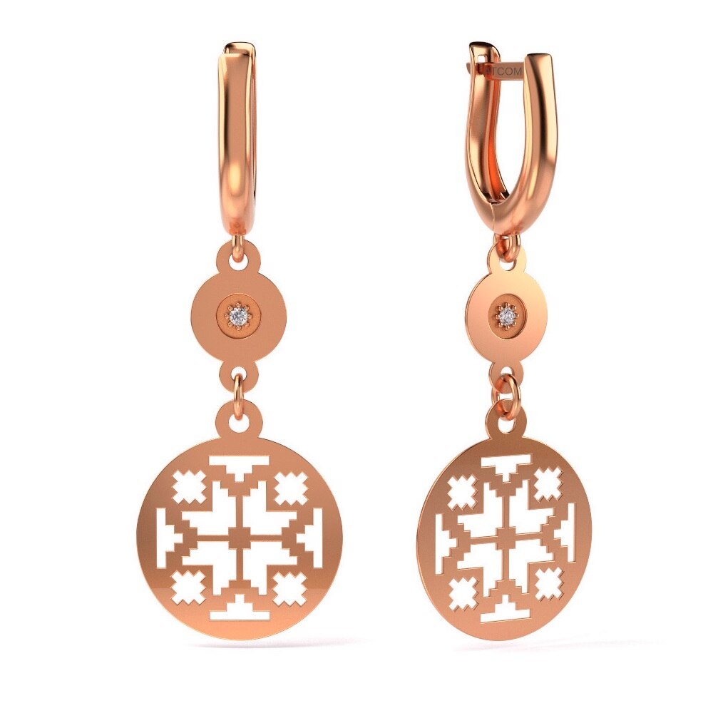 Cercei din aur roz model 13