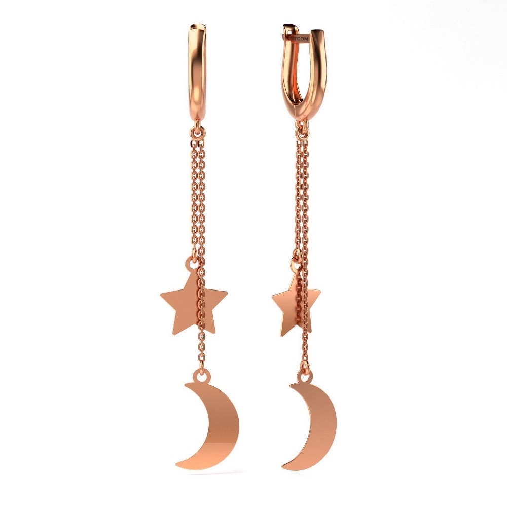 Cercei din aur roz model 05