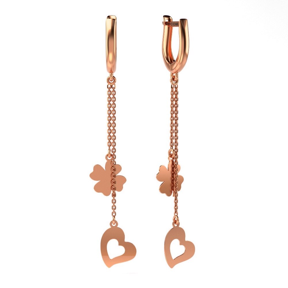 Cercei din aur roz model 06