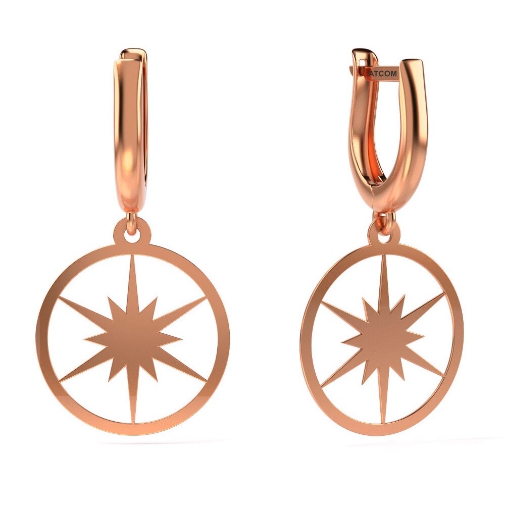 Cercei din aur roz model 09