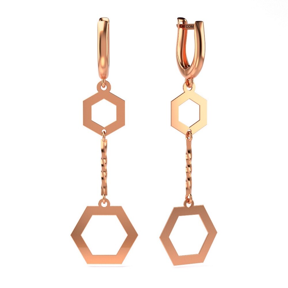 Cercei din aur roz model 14