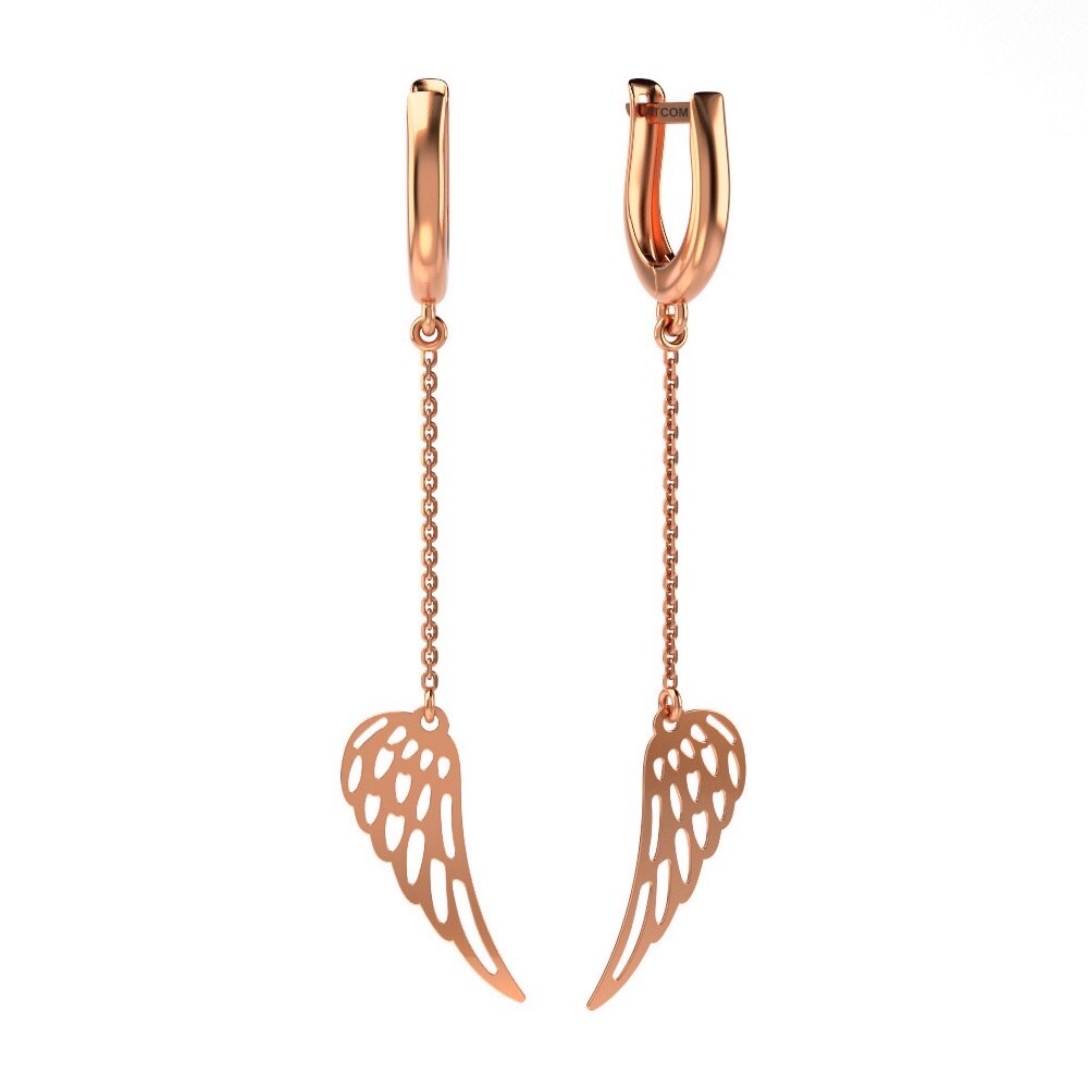 Cercei din aur roz model 07