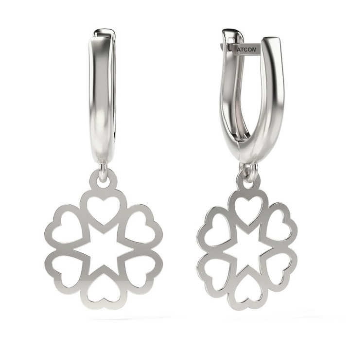 Обеци от бяло злато модел 03