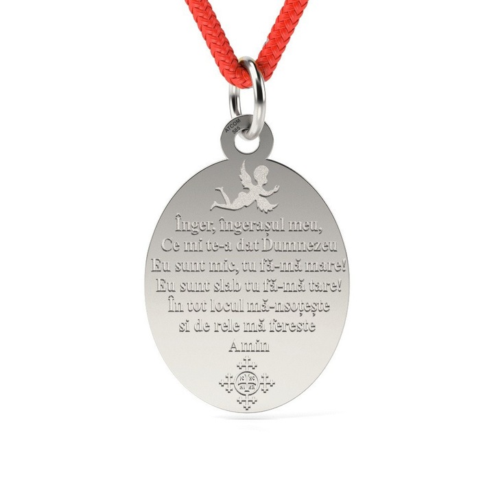 Ezüst medál zsinórral Angel modell Ingeras