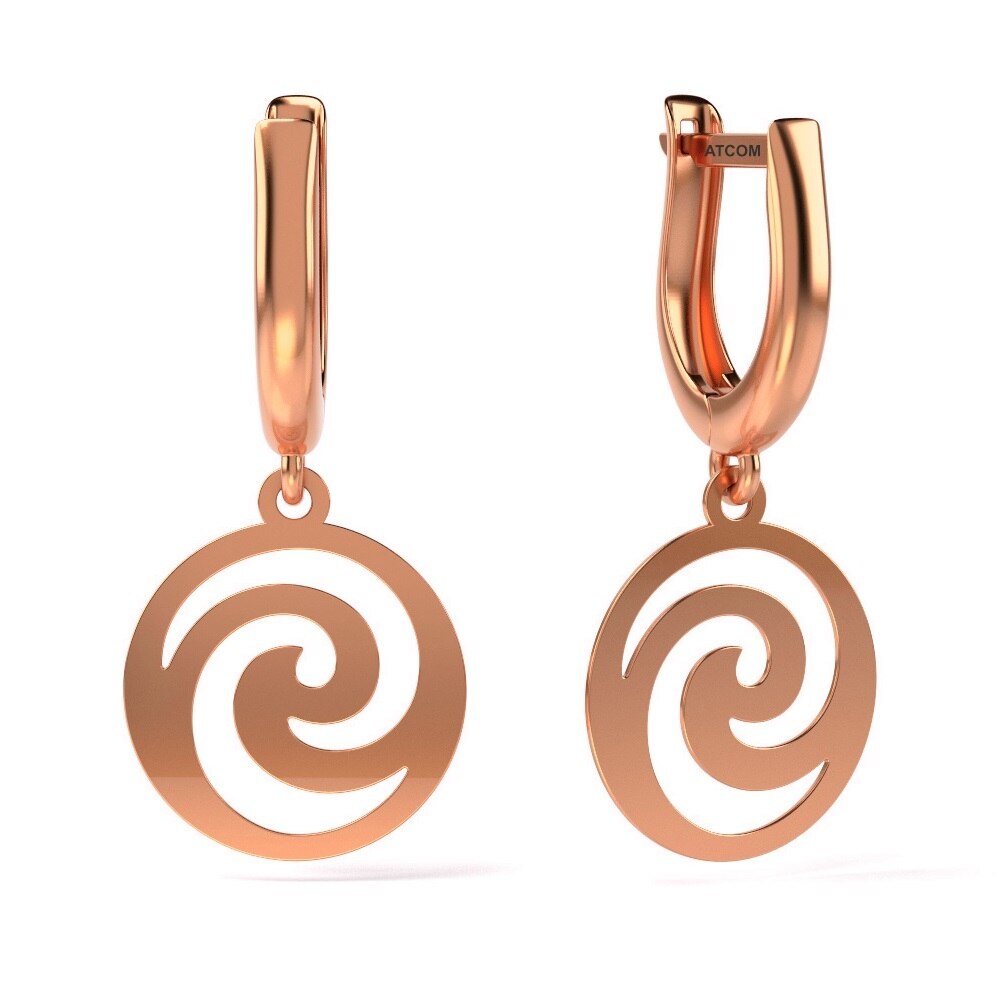 Cercei din aur roz model 10