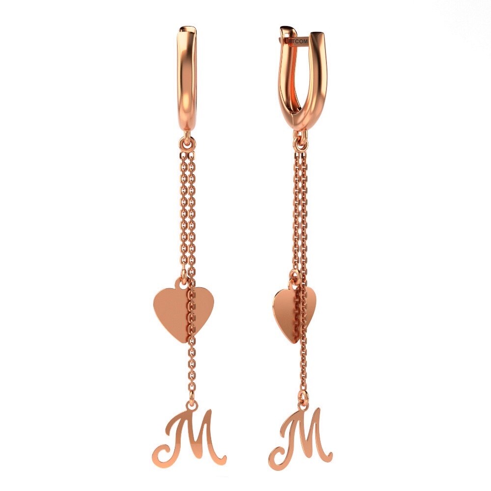 Cercei din aur roz model 04