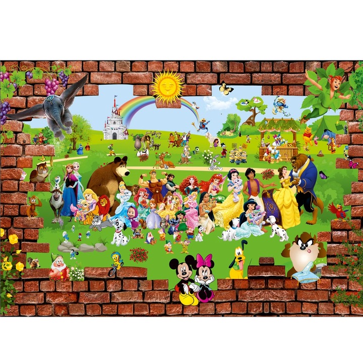 Fototapet copii All Disney, premium, multicolor, 250 x 400 cm