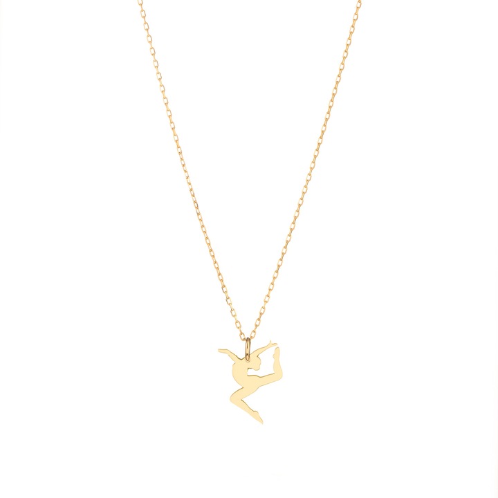 Colier cu Pandantiv Gimnasta, MS Firefly, Auriu, Aur 14k