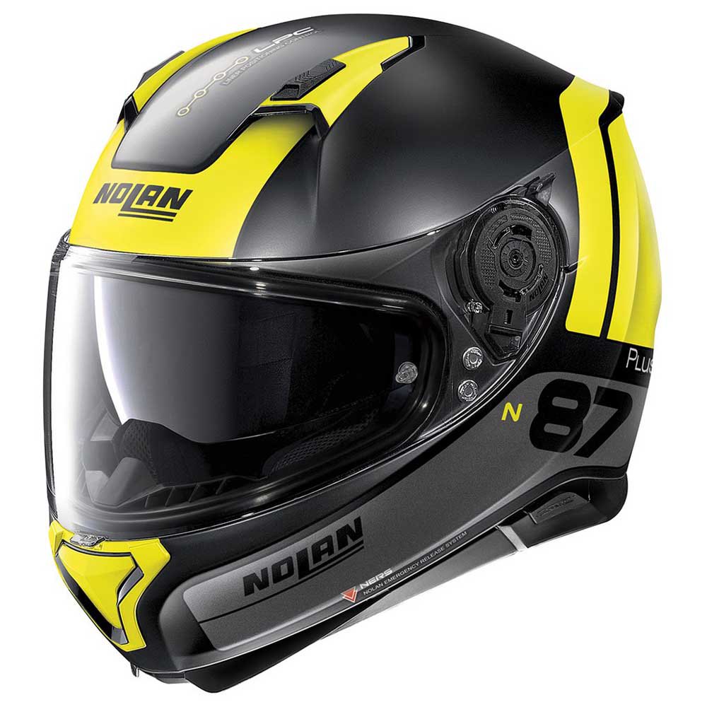 Casca moto Nolan, N87 Plus Distinctive N-com, Negru/Galben