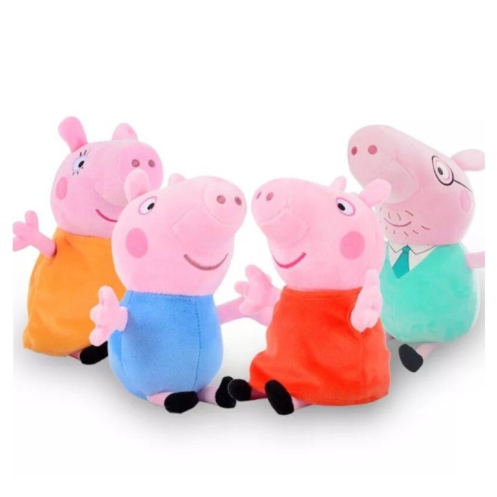 viMAG Peppa Malac plüss készlet, 25cm, 4db