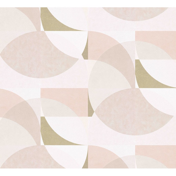 Modern stílusú nappali tapéta, modern geometriai formák modellje szín rózsaszín - bézs 10,05 x 0,53 / 5,3 nm