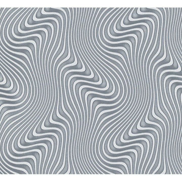 Tapet 3D living stil modern , model cu onduleuri gri inchis 10.05 x 0.53 / 5.3mp