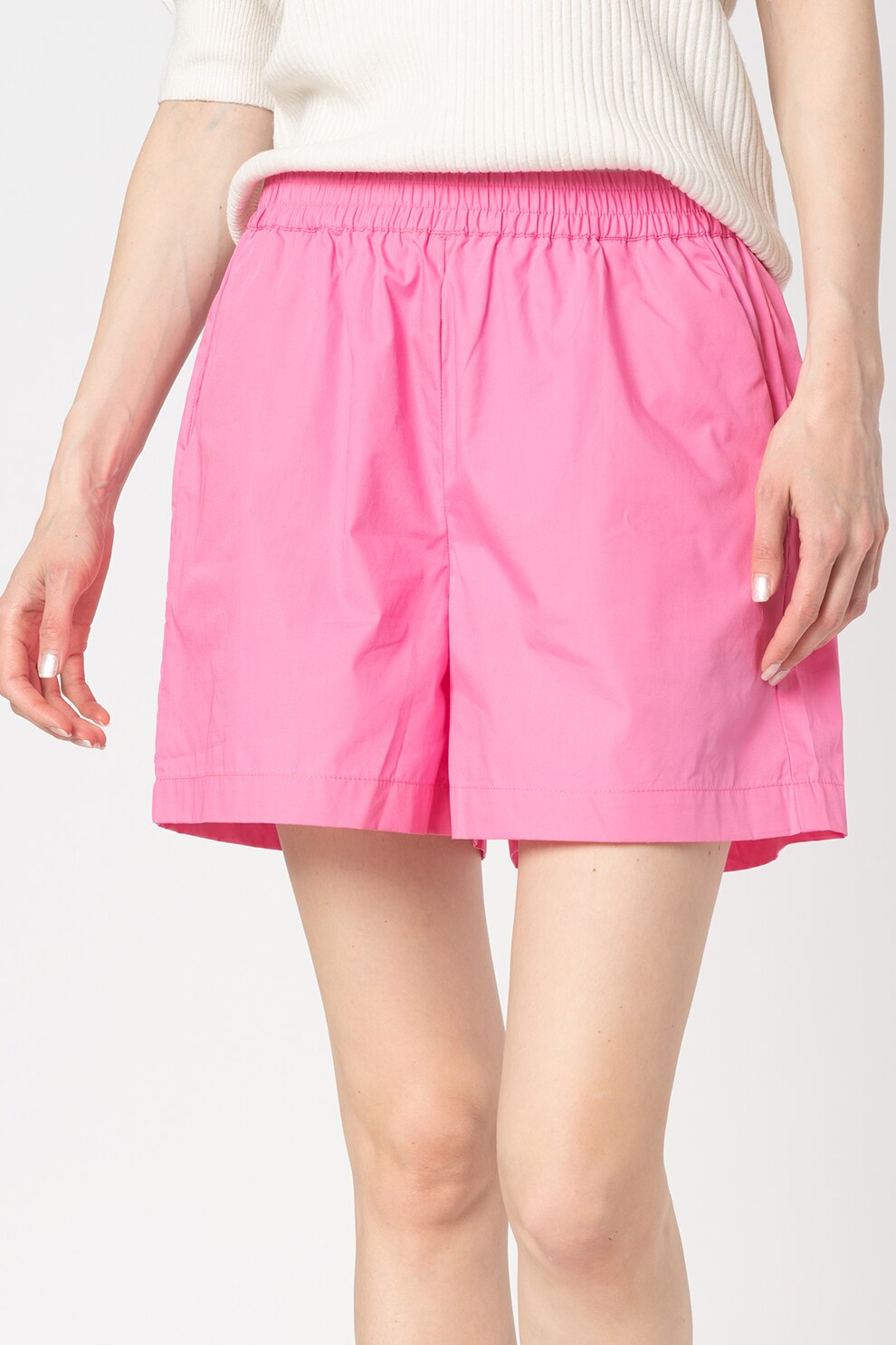 ICHI, Pantaloni scurti cu buzunare laterale, Roz aprins