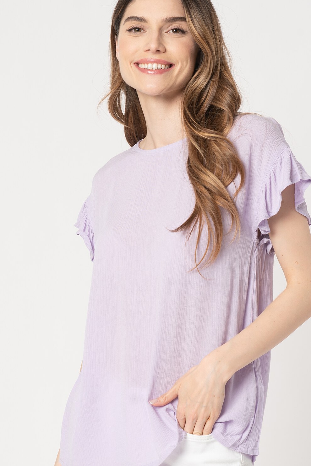 ICHI, Bluza cu maneci evazate Marrakech, Lila