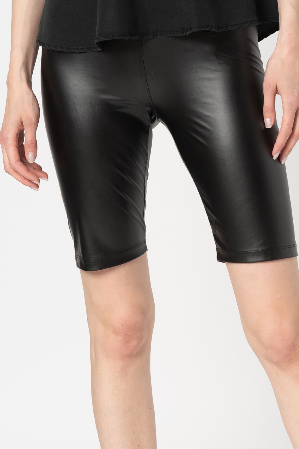 ICHI, Colanti scurti de piele ecologica, Negru