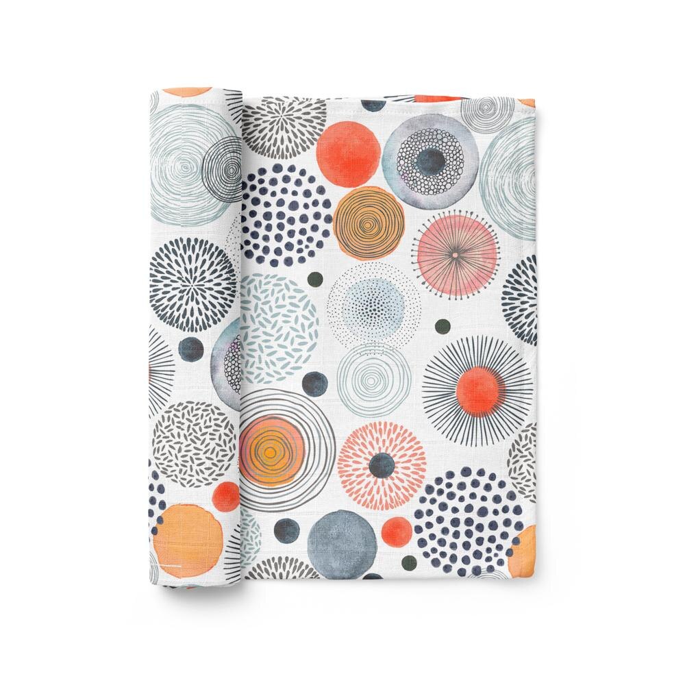 Paturica din muselina, 6 in 1, 0-5 ani, 120x120 cm, Bebeke Sweet Dreams, Organic Planets