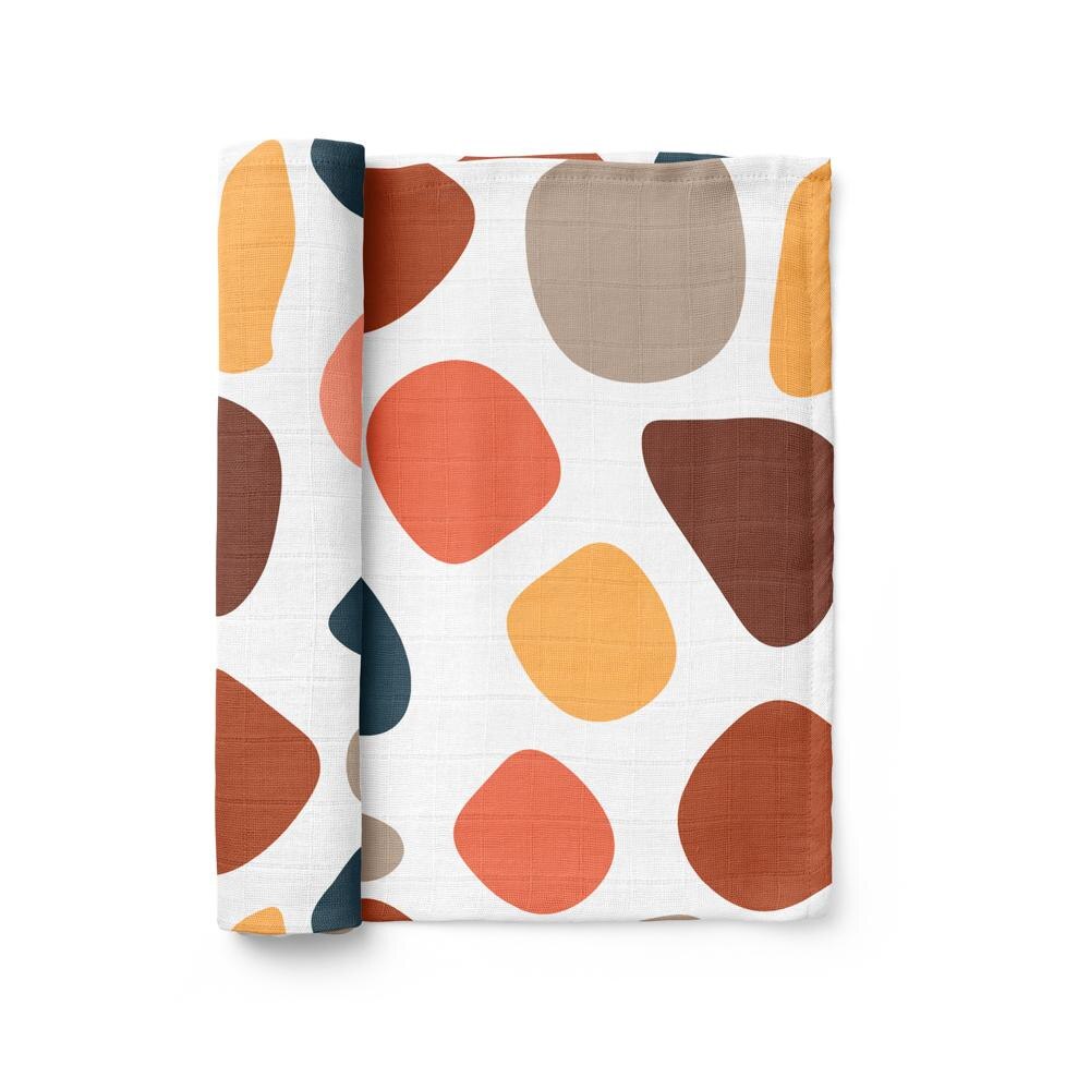 Paturica din muselina 6 in 1, 0-5 ani, 120x120 cm, Bebeke Organic Animals, Funny Giraffe