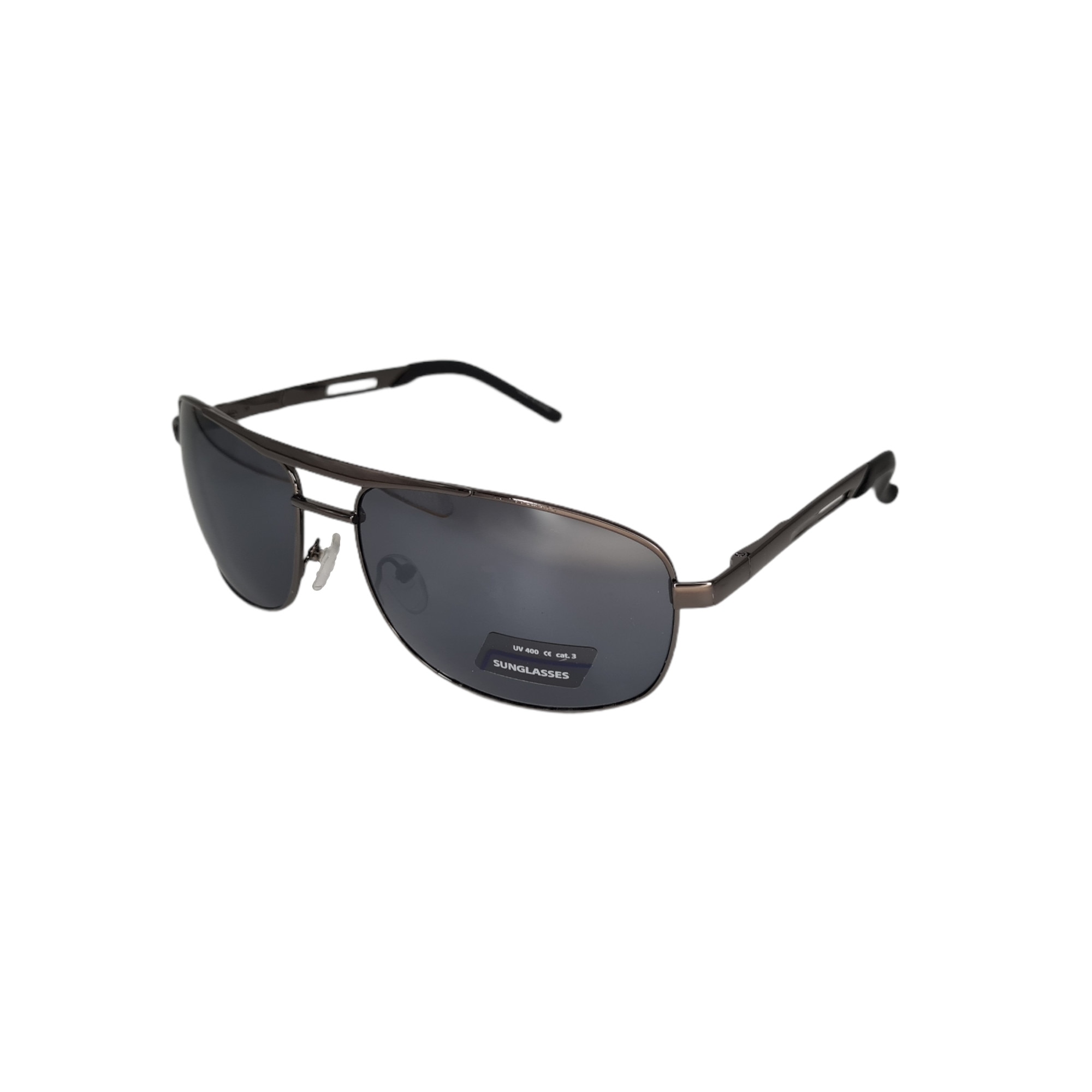 Ochelari de soare model clasic dreptunghiular, Q5144, gri metalizat inchis