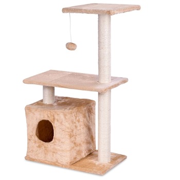Centrul de divertisment pentru pisici, PetHaus, 3 niveluri, bej, 5.5 kg Centrul de divertisment pentru pisici, PetHaus, 3 niveluri, bej, 5.5 kg