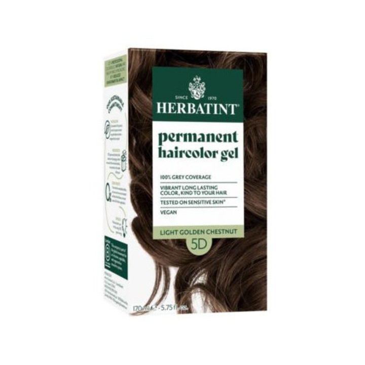 Vopsea pentru par castaniu auriu deschis 5D, Herbatint